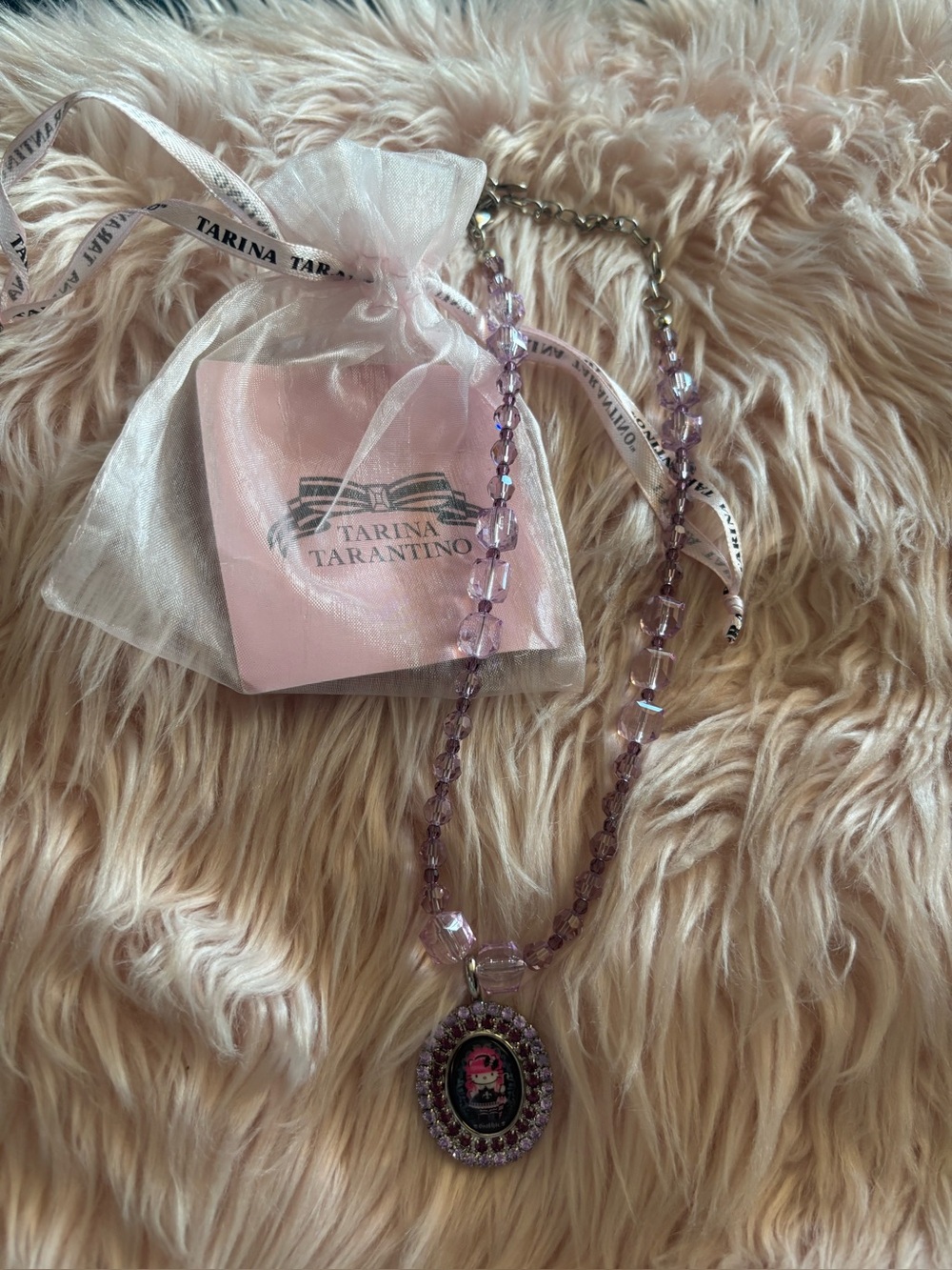Tarina Tarantino Lavender Crystal Beaded Pendant Necklace